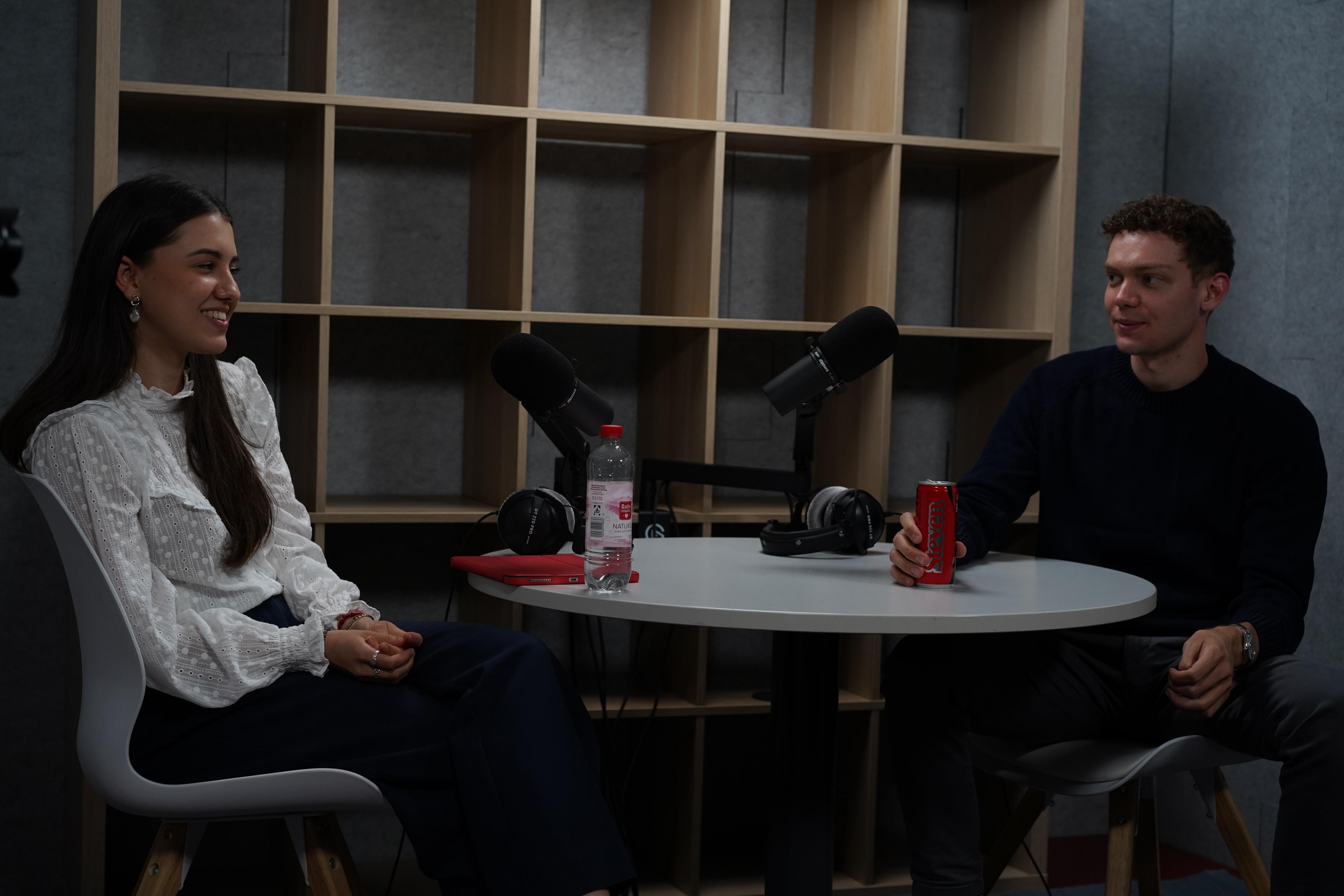Recording the episode in the Studio 57 booth.